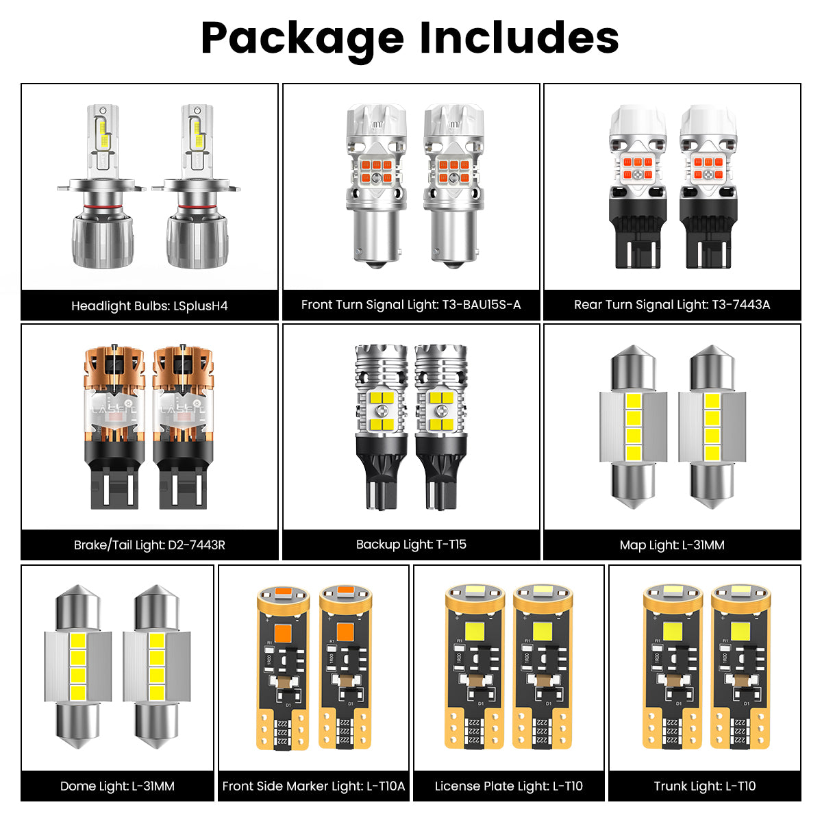 Lasfit combo package led bulbs for 2009-2013 Honda Fit Base