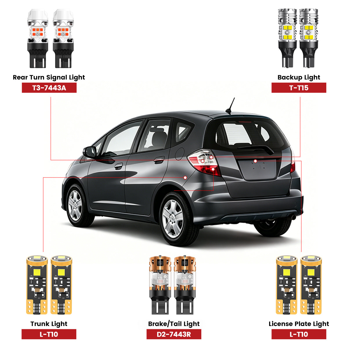 Lasfit led bulbs for 2009-2013 Honda Fit