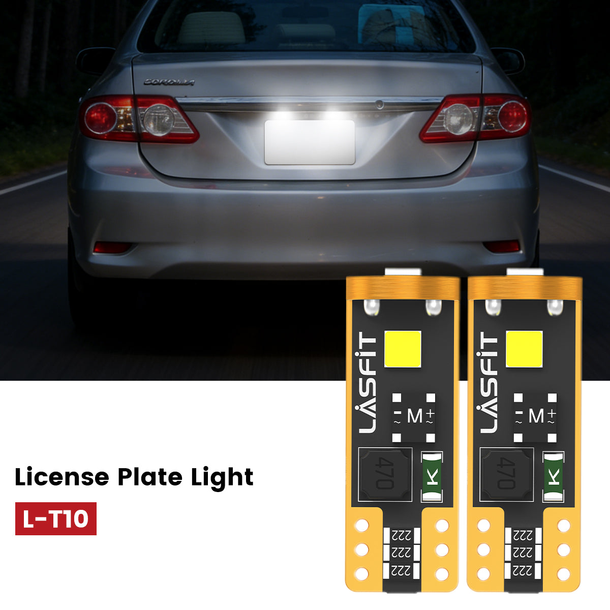 Lasfit 168 led license plate lights fit for 2009-2013 Toyota Corolla 