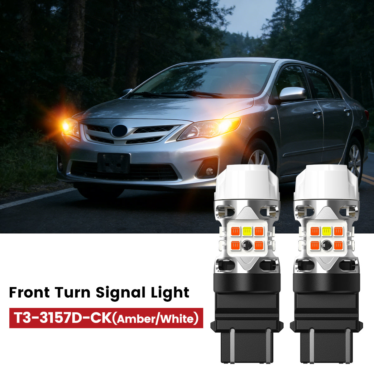 Lasfit 3157 led front turn signal lights fit for 2009-2013 Toyota Corolla 