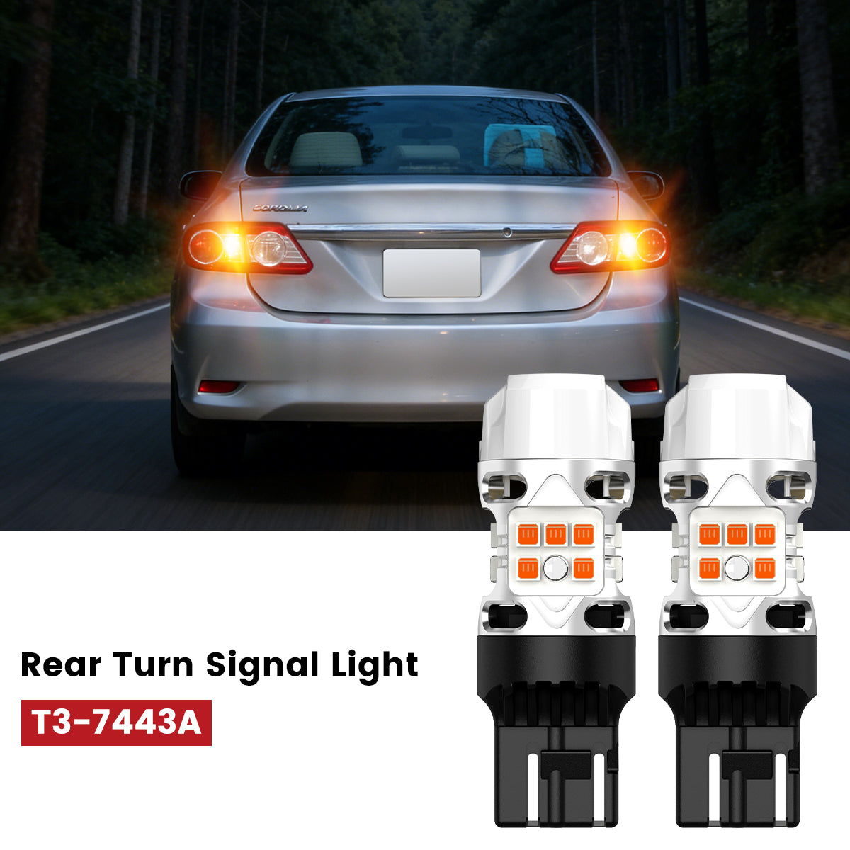 Lasfit 7443 led rear turn signal lights fit for 2009-2013 Toyota Corolla 