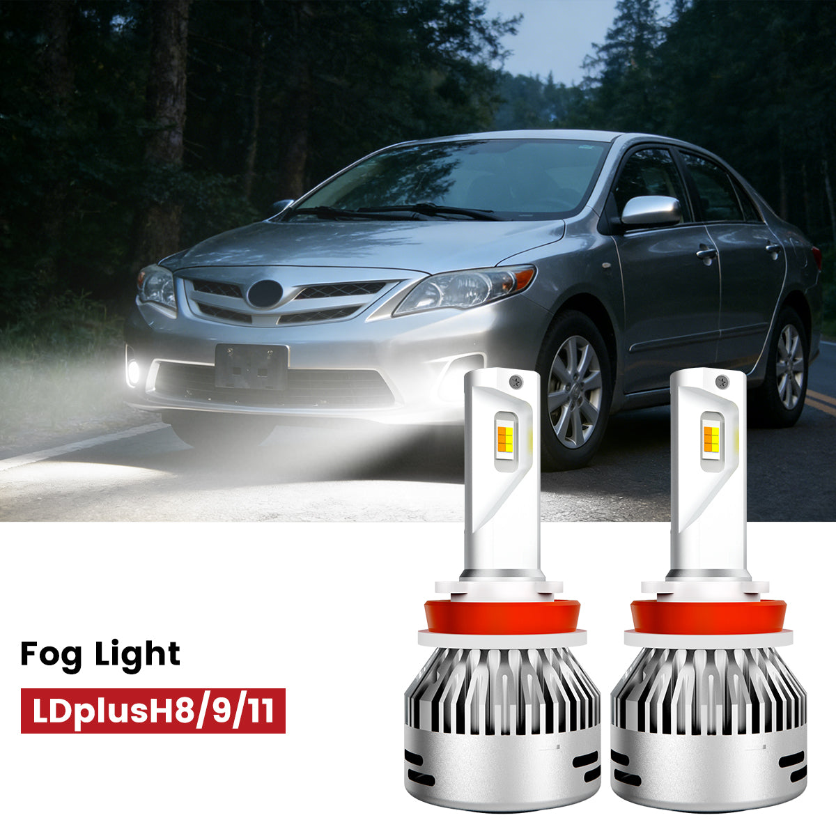 Lasfit H11 led fog lights fit for 2009-2013 Toyota Corolla 