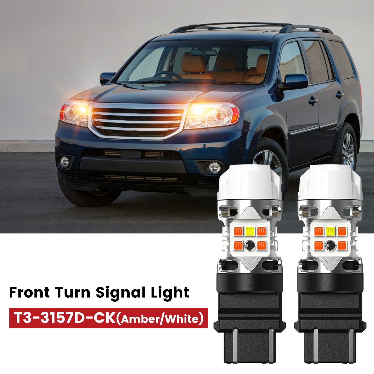 Lasfit 3157 led front turn signal lights fit for 2009-2015 Honda Pilot