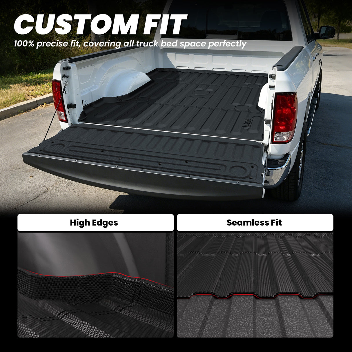 Fit for Ram 1500 Heavy Duty Truck Bed Mat or Tailgate Mat Custom Fit