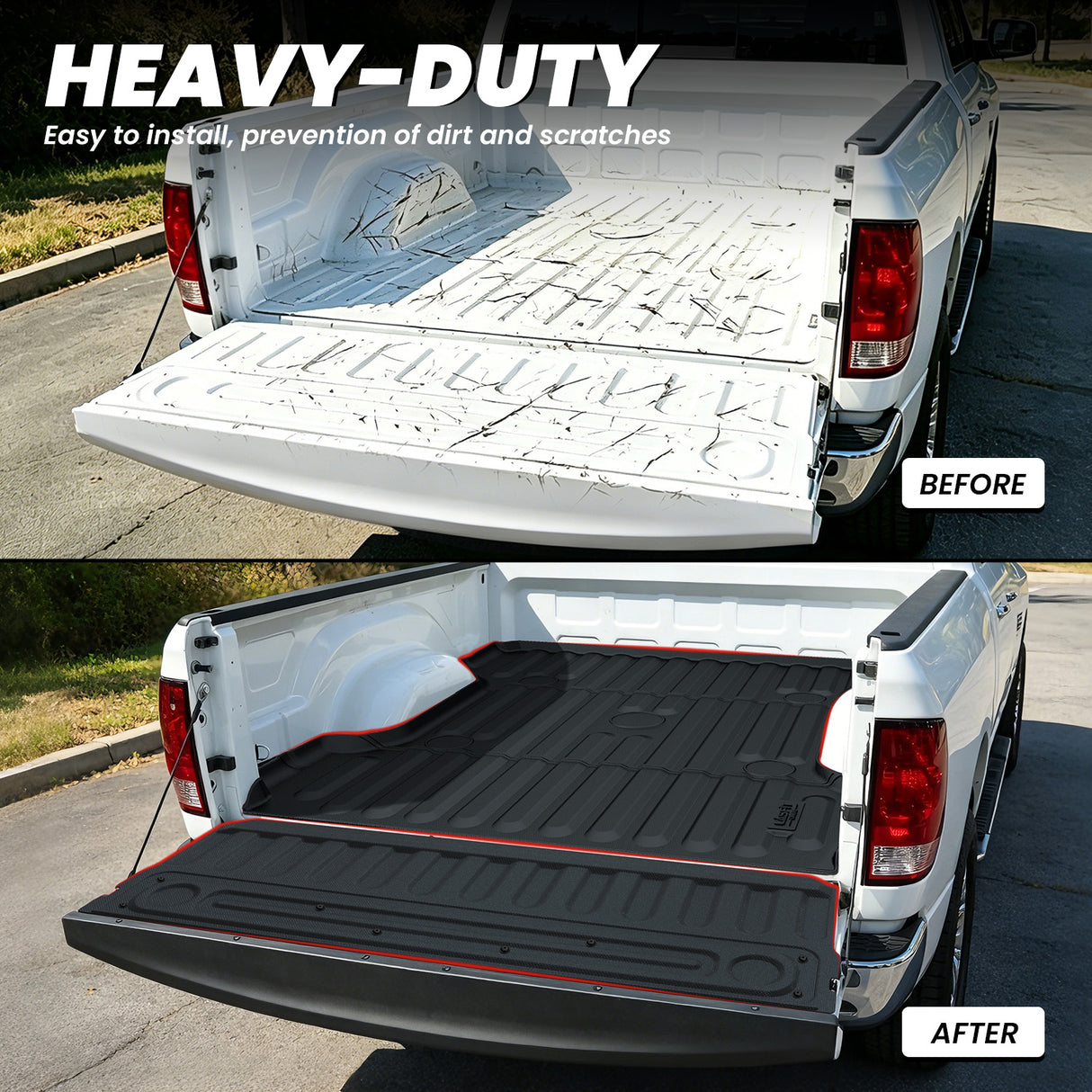 Fit for Ram 1500 Heavy Duty Truck Bed Mat or Tailgate Mat Full Protection