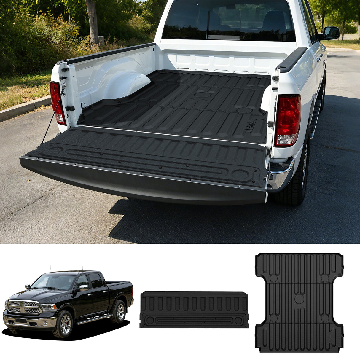 Fit for Ram 1500 Heavy Duty Truck Bed Mat or Tailgate Mat 