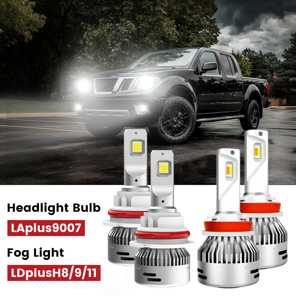 Lasfit 9007 led headlight bulbs H11 led fog lights fit for 2009-2021 nissan frontier 