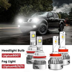Lasfit 9007 led headlight bulbs H11 led fog lights fit for 2009-2021 nissan frontier 