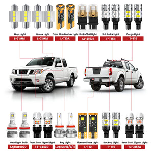 Lasfit combo package led bulbs for 2009-2021 nissan frontier