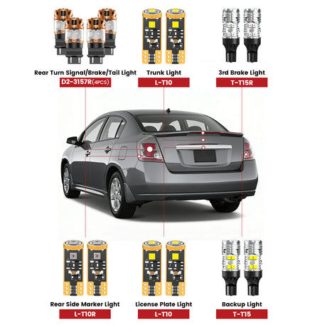 Lasfit led bulbs for 2010-2012 Nissan Sentra