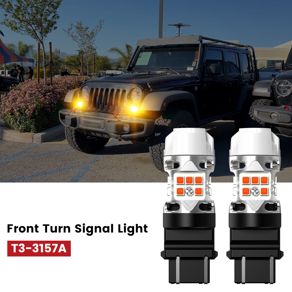 Lasfit 3157 led front turn signal lights fit for 2010-2013 Jeep Wrangler