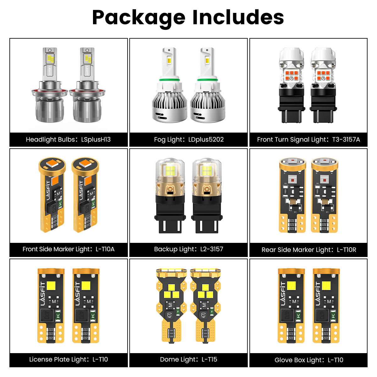 Lasfit combo package led bulbs for 2010-2013 Jeep Wrangler  