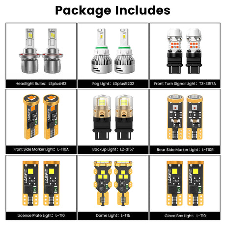 Lasfit combo package led bulbs for 2010-2013 Jeep Wrangler  