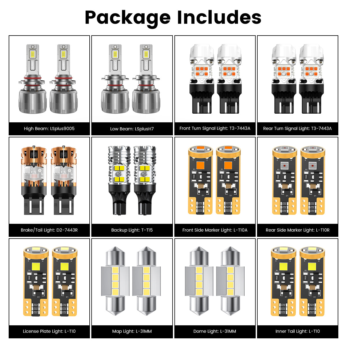 Lasfit combo package led bulbs for 2010-2014 Subaru Outback W/o Fog Lights