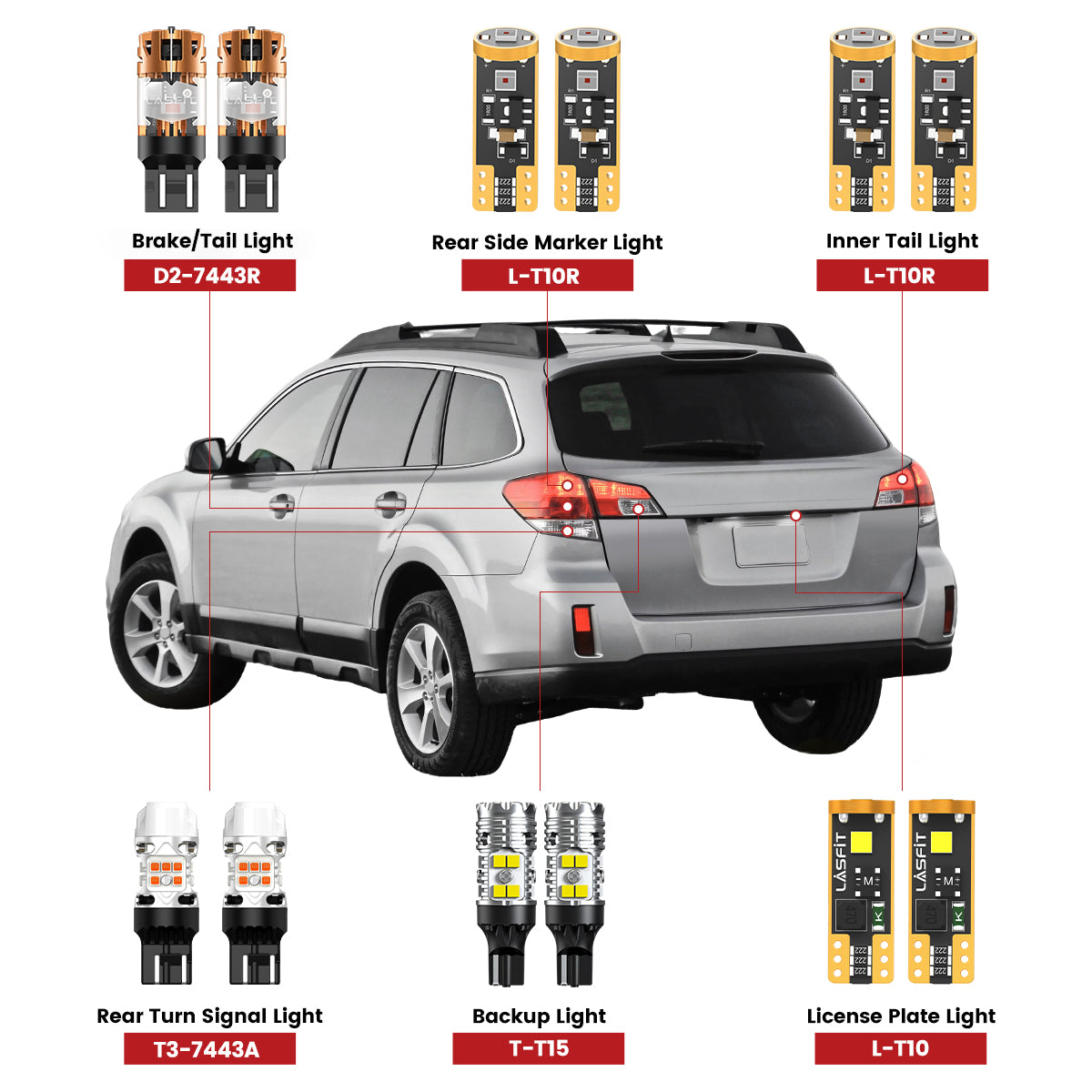 Lasfit led bulbs for 2010-2014 Subaru Outback