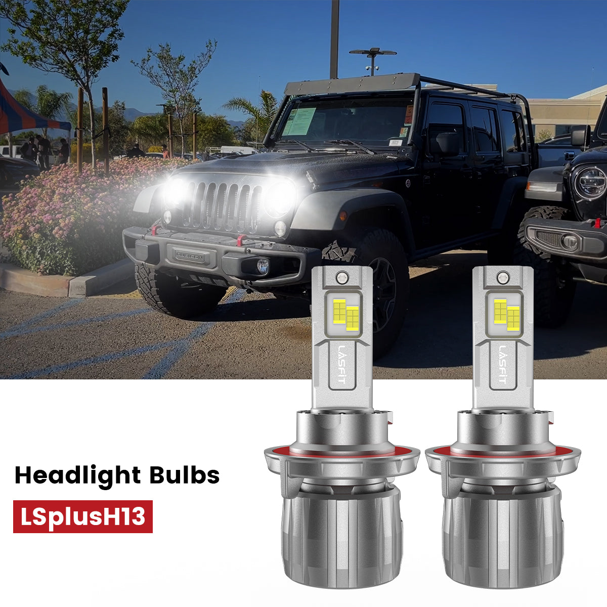 Lasfit H13 led headlight bulbs fit for 2010-2017 Jeep Wrangler  