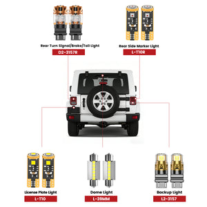 Fit for 2010-2017 Jeep Wrangler The Brightest LED Bulbs Upgrade