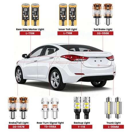 Lasfit led bulbs for 2011-2013 Hyundai Elantra
