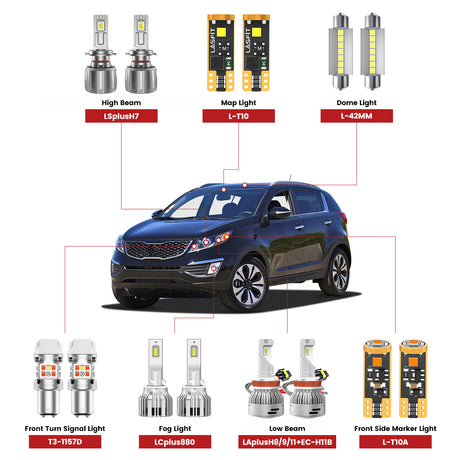 Lasfit led bulbs for 2011-2013 Kia Sportage