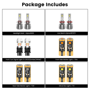 Lasfit combo package led bulbs for 2011-2014 Dodge Charger With Halogen Headlights W/o Fog Lights