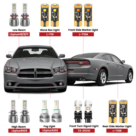 Lasfit led bulbs for 2011-2014 Dodge Charger