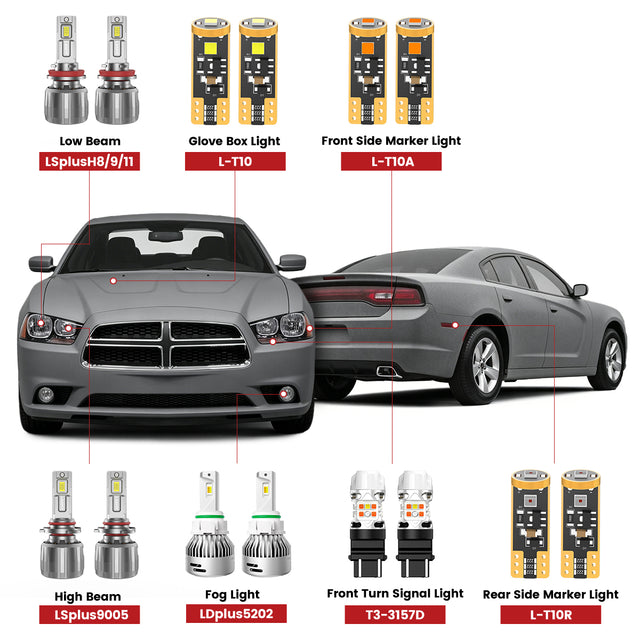 Lasfit led bulbs for 2011-2014 Dodge Charger
