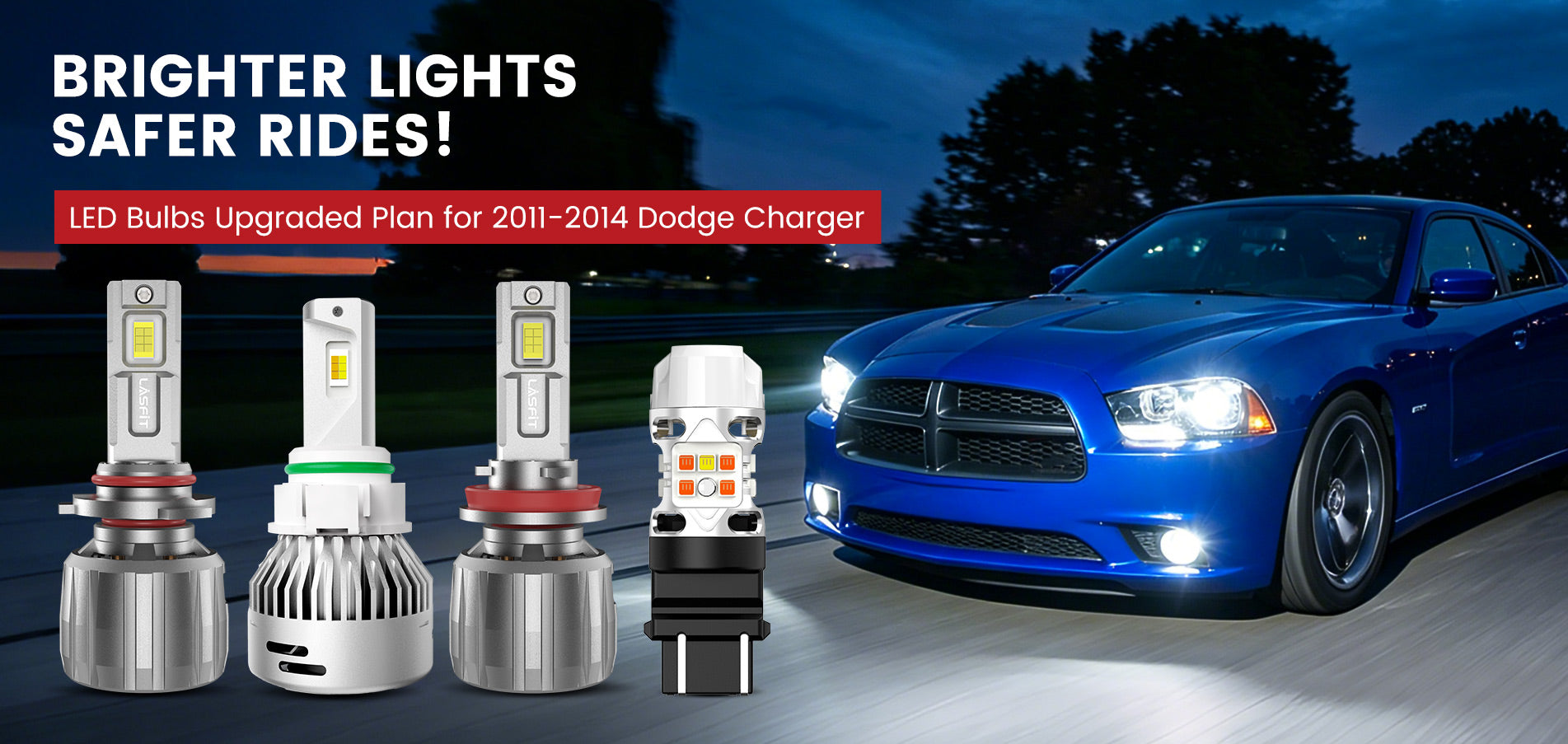 Lasfit LED Bulbs for  2011-2014 Dodge Charger