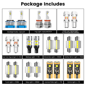 Lasfit combo package led bulbs for 2011-2014 Hyundai Sonata Limited(W/ HID Headlights)