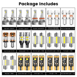 Lasfit combo package led bulbs for 2011-2014 Hyundai Sonata SE/Limited(W/ Halogen Headlights)
