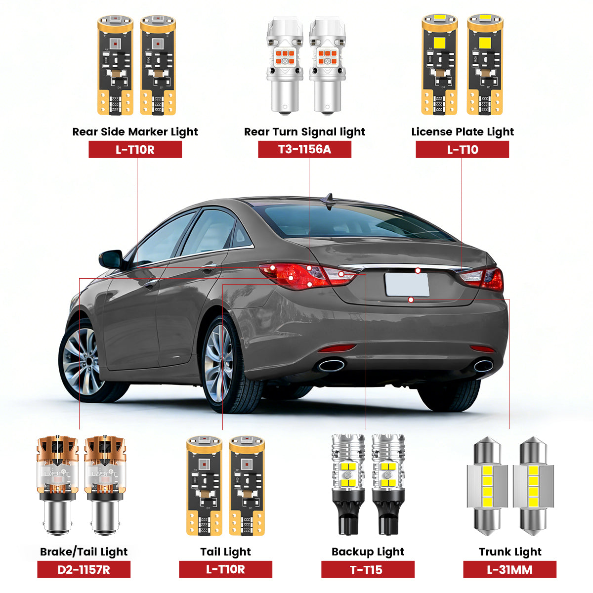 Lasfit led bulbs for 2011-2014 Hyundai Sonata
