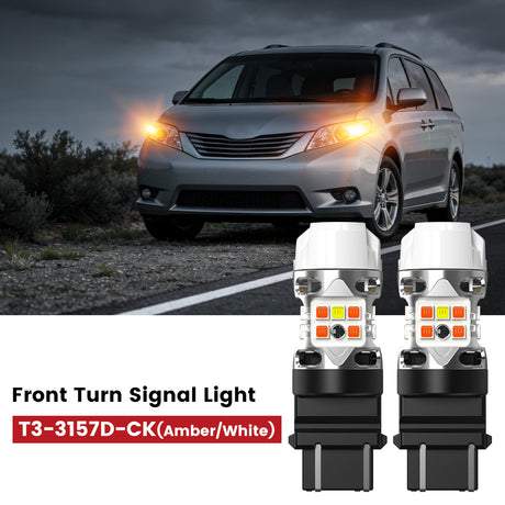 Lasfit 3157 led front turn signal lights fit for 2011-2014 Toyota Sienna