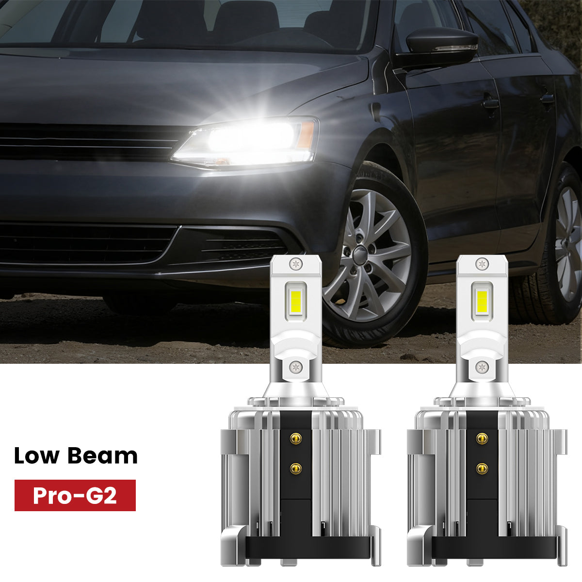 Lasfit custom-made H7 led low beam bulbs fit for 2011-2014 Volkswagen Jetta