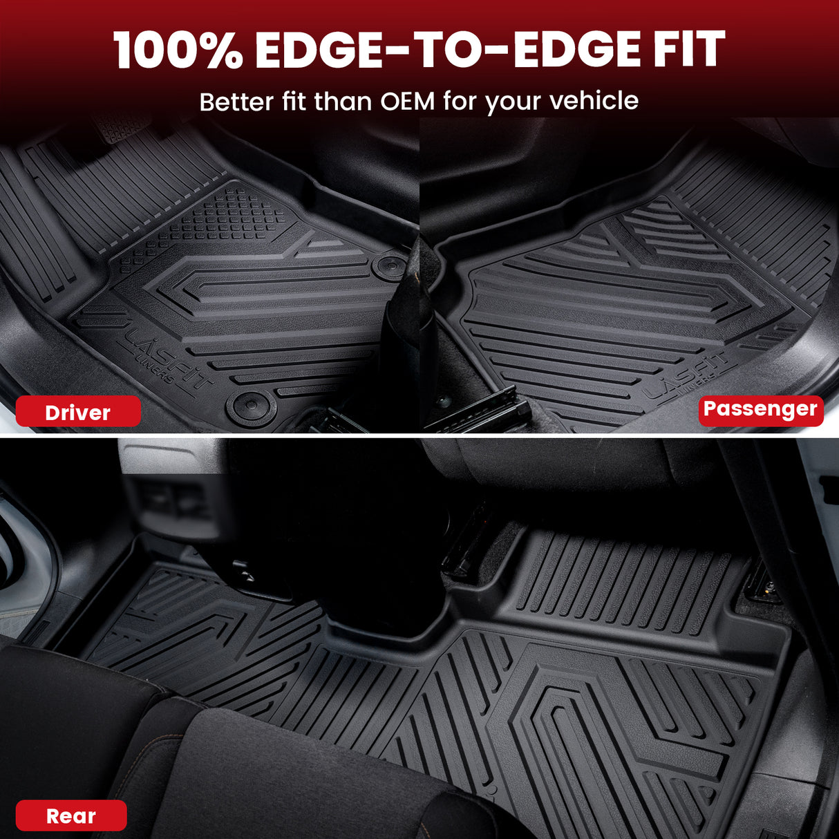 2011-2014 Ford Explorer Floor Mats & Seatback & Cargo Mats, 100% Edge to Edge Fit