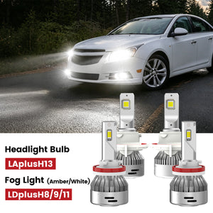Lasfit led headlight bulbs and fog lights for 2011-2015 chevy cruze  