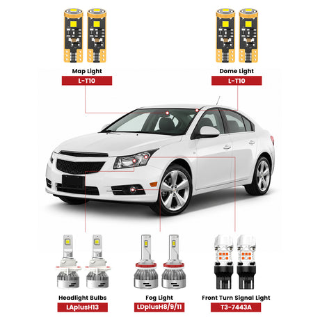 Lasfit front led bulbs for 2011-2015 chevy cruze  
