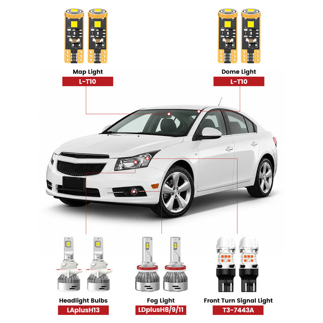 Lasfit front led bulbs for 2011-2015 chevy cruze  