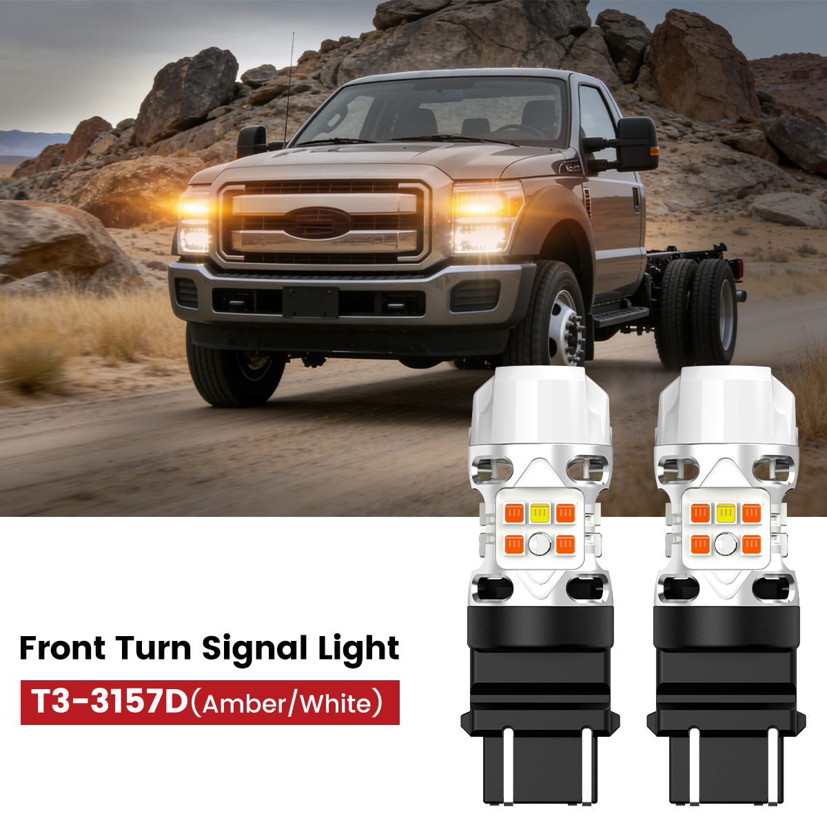 Lasfit 3157 led front turn signal lights fit for 2011-2016 Ford Chassis Cab F-350/450/550 