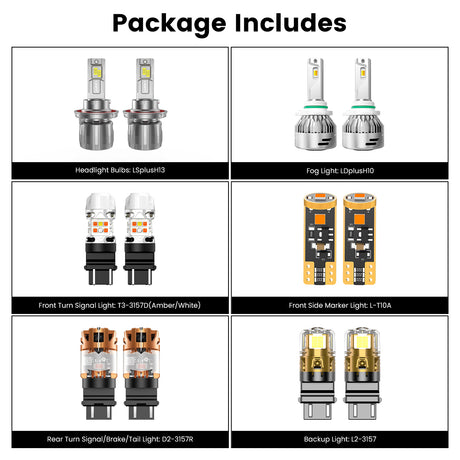 Lasfit combo package led bulbs for 2011-2016 Ford Chassis Cab F-350/450/550 Lariat
