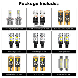 Lasfit combo package led bulbs for 2011-2016 Ford F250 F350 without fog lights