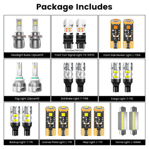 Lasfit combo package led bulbs for 2011-2016 Ford F250 F350 with fog lights