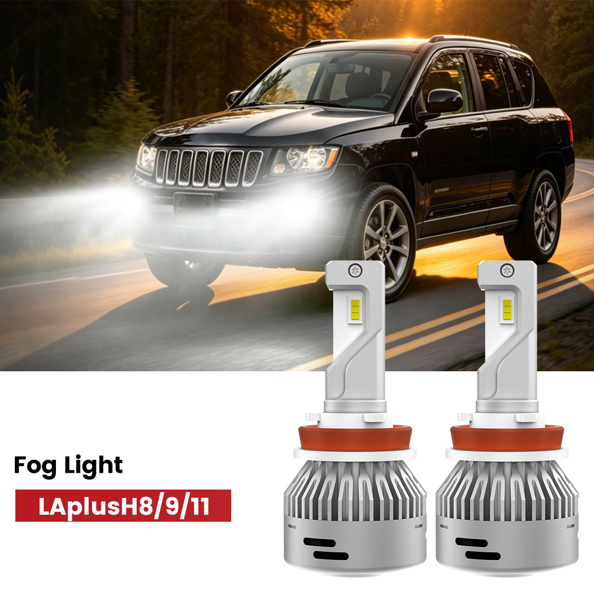Lasfit H11 led fog lights fit for 2011-2017 Jeep Compass