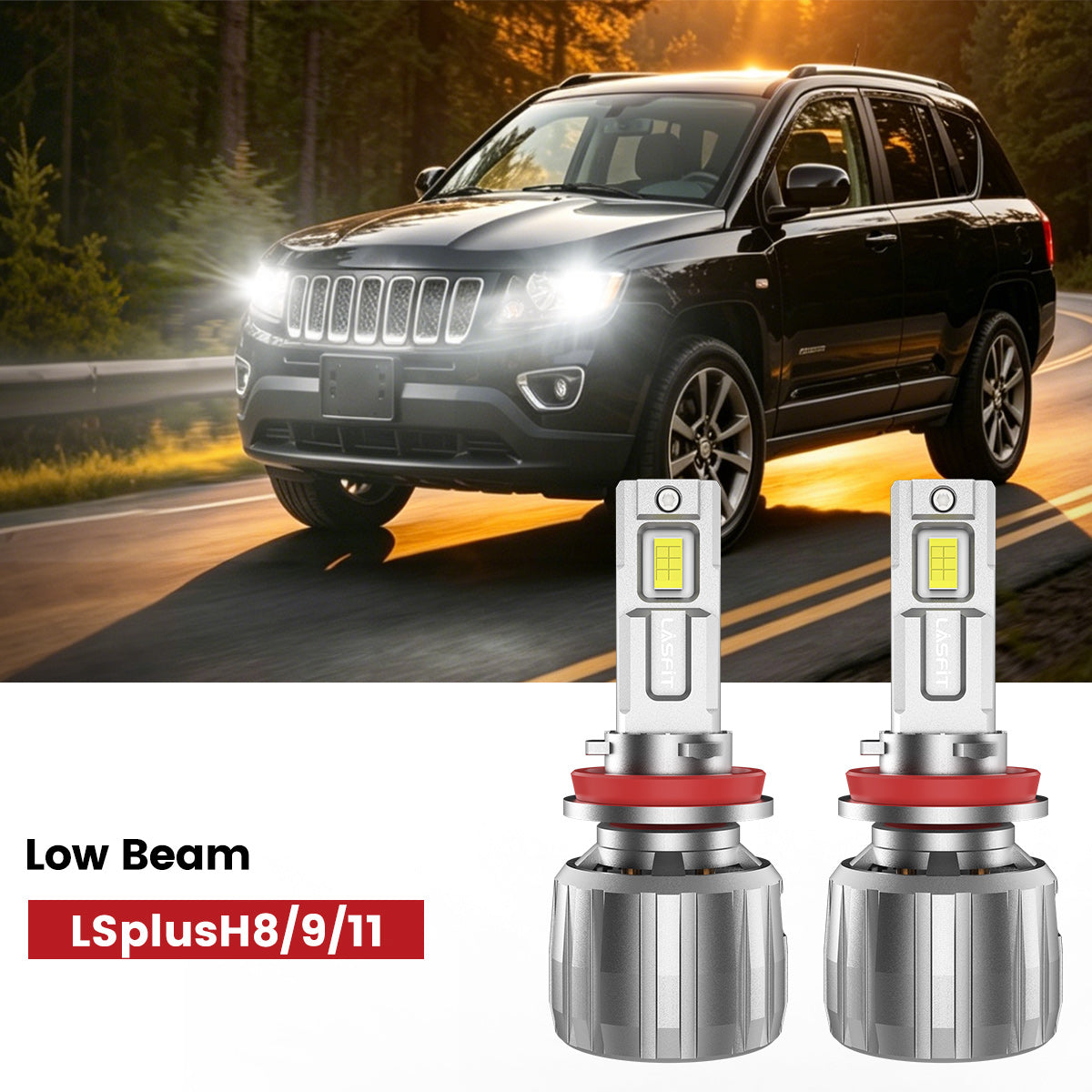 Lasfit H11 led low beam fit for 2011-2017 Jeep Compass
