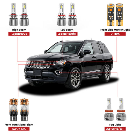 Lasfit led bulbs for 2011-2017 Jeep Compass
