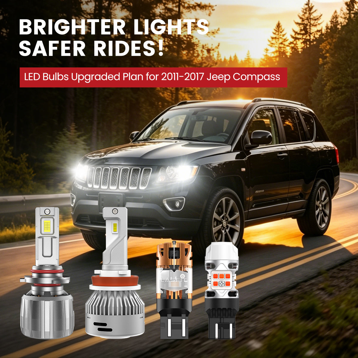 Lasfit LED Bulbs for 2011-2017 Jeep Compass