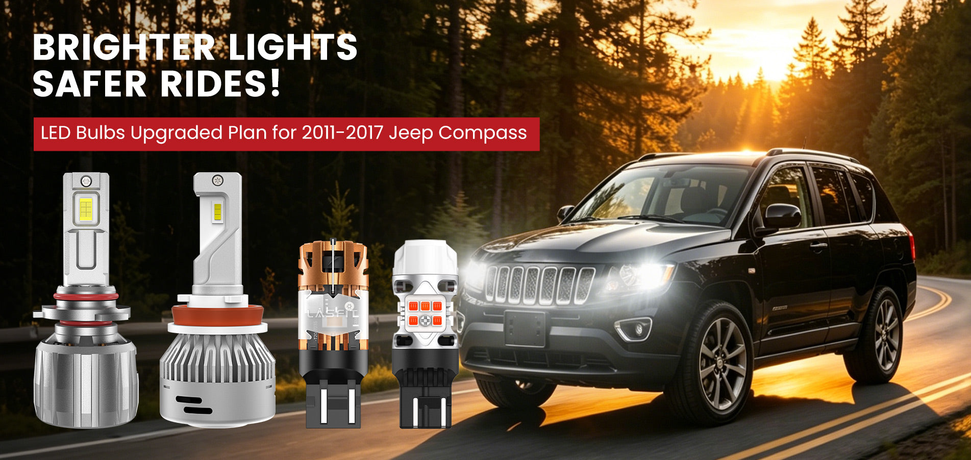 Lasfit LED Bulbs for 2011-2017 Jeep Compass