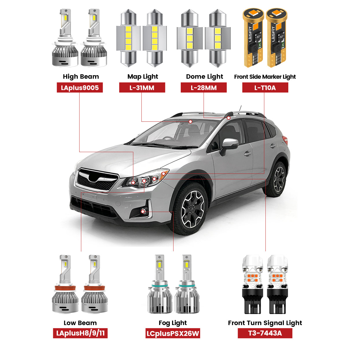 2016-2017 Subaru Crosstrek LED Light Bulbs｜Lasfit – Lasfit®