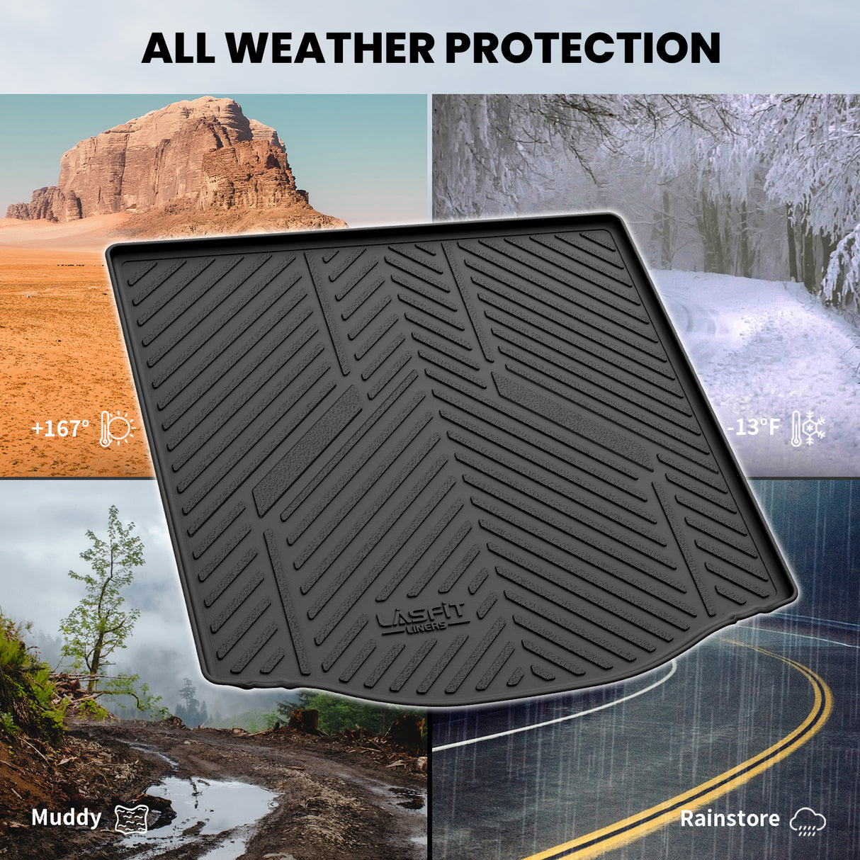 Fit for 2012-2018 Ford Focus All-weather Floor Mats or Cargo Mat, All Weather Protection