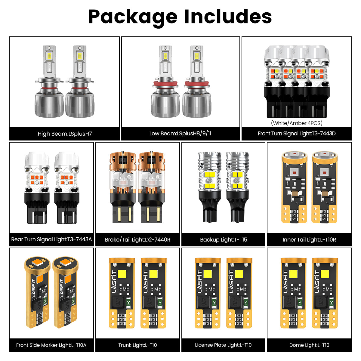 Lasfit combo package led bulbs for 2013-2015 Chevrolet Malibu