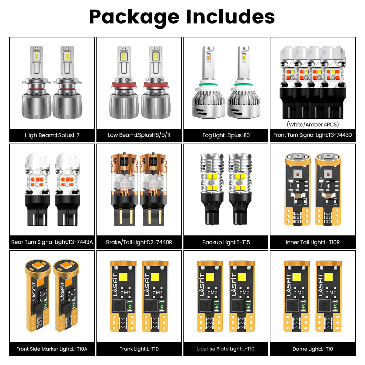 Lasfit combo package led bulbs for 2013-2015 Chevrolet Malibu