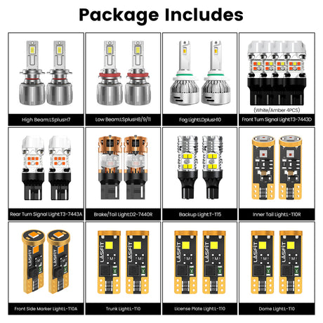 Lasfit combo package led bulbs for 2013-2015 Chevrolet Malibu